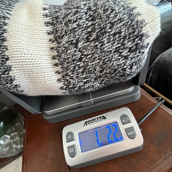 EXpress Womens Cardigan Small Black White Merino Wool Blend Stripe Flowy 16832 - Picture 8 of 8